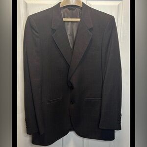 Vtg Louis Roth Blazer Sport Coat 42R Gray Plaid Wool 2-Button Tailored Mint